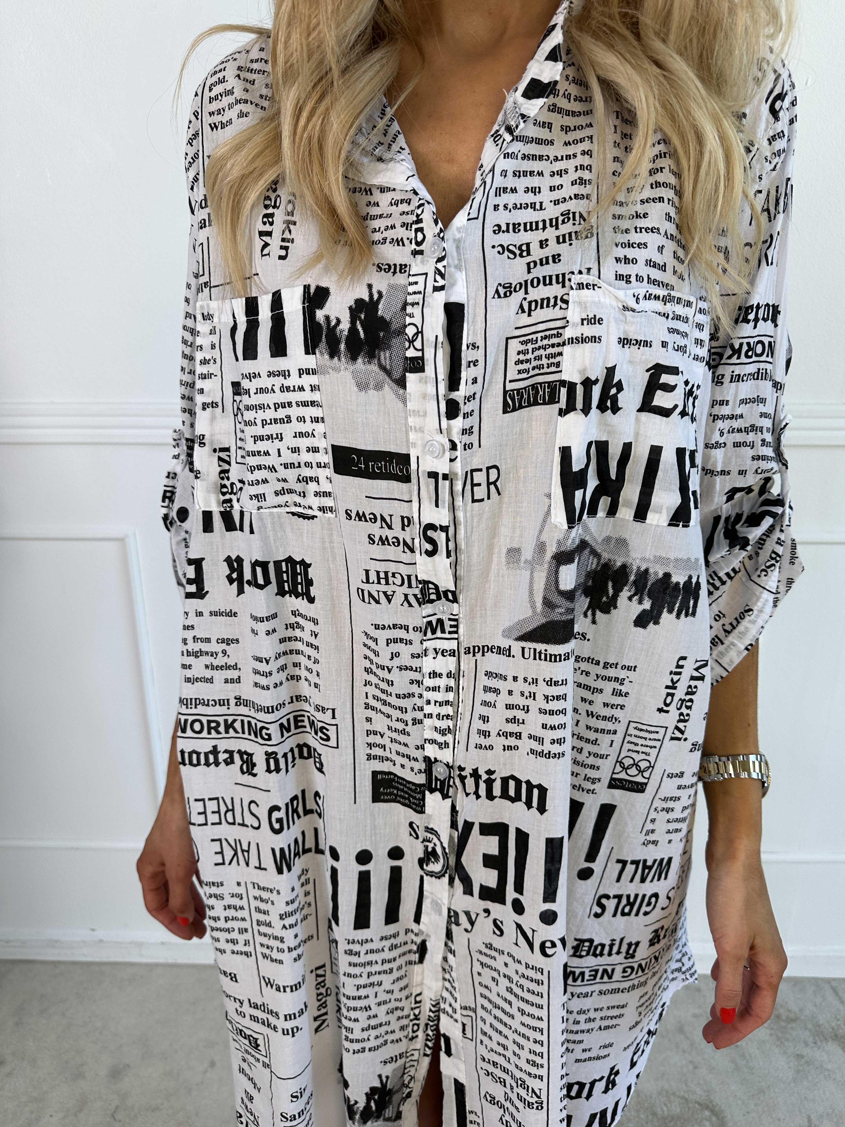 Celestine - Skjorte i bomuld med print og lommer